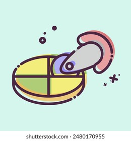 Icon Pizza Cutter. related to Kitchen Tool symbol. MBE style. simple design illustration