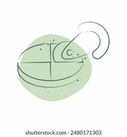 Icon Pizza Cutter. related to Kitchen Tool symbol. Color Spot Style. simple design illustration