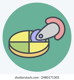 Icon Pizza Cutter. related to Kitchen Tool symbol. color mate style. simple design illustration