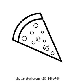 Icon Pizza in flat style isolated on white background. Food silhouette. Vector design.