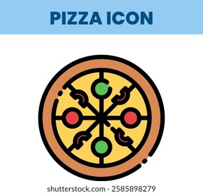 Icon of pizza food illustration