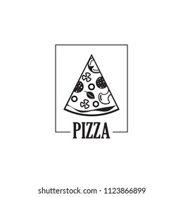 Icon Pizza isolated on white background. Food silhouette. Vector illustration