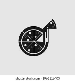 icon pizza logo vector design