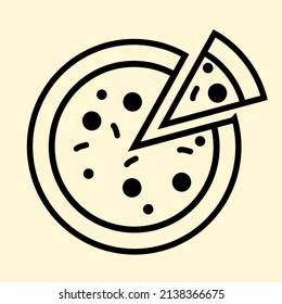 Icon of pizza in modern style. Pizza in sliced shape. Vector can use for logo. 