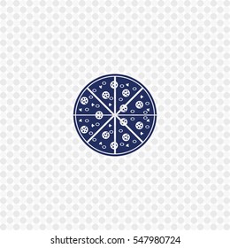 Icon of pizza on white background. All elements pizza for web design and decoration of greeting cards.