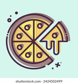 Icon Pizza. related to Fast Food symbol. MBE style. simple design editable. simple illustration