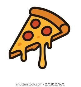 Ícone Pizza fatia com estiramento de queijo