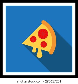 Icon of pizza slice with cheese and tomato