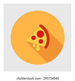 Icon of pizza slice with cheese and tomato