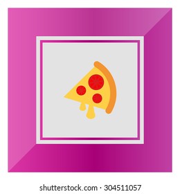 Icon of pizza slice with cheese and tomato