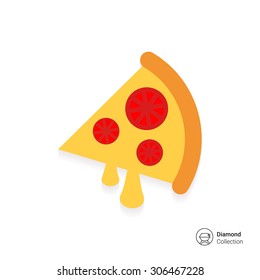 Icon of pizza slice with cheese and tomato