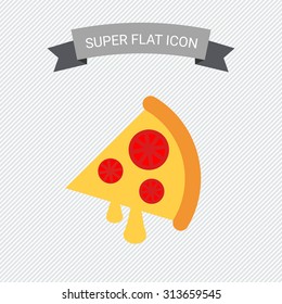 Icon of pizza slice with cheese and tomato