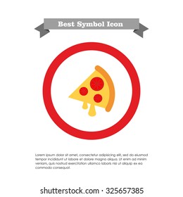 Icon of pizza slice with cheese and tomato