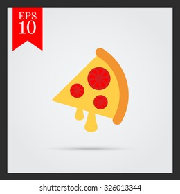 Icon of pizza slice with cheese and tomato