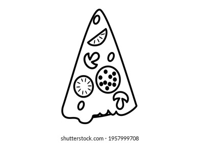 Icon Pizza Slice isolated on white background