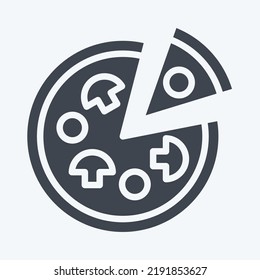Icon Pizza. suitable for education symbol. glyph style. simple design editable. design template vector. simple illustration