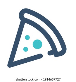 icon pizza using filled line style and blue color
