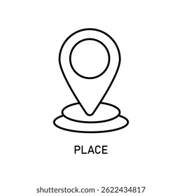 Icon a place, isolated against a clean background.