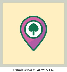 Icon Placeholder with Spade Symbol for Mapping Applications or Game interface use