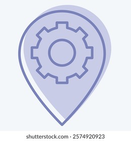 Icon Places Optimization. related to Media and Advertising symbol. two tone style