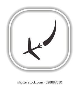  icon plane. The plane is landing. icon