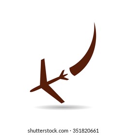  icon plane. The plane is landing icon