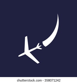  icon plane. The plane is landing icon