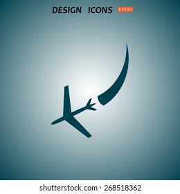  icon plane. The plane is landing. icon. vector design