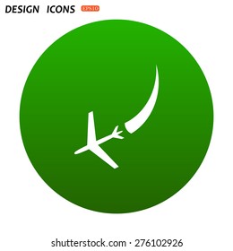 icon plane. The plane is landing. icon. vector design