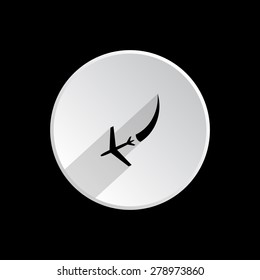  icon plane. The plane is landing. icon. vector design