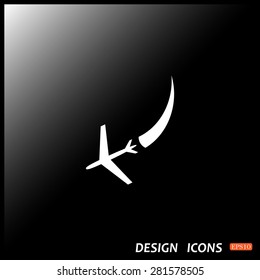  icon plane. The plane is landing. icon. vector design