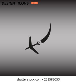 Icon plane. The plane is landing. icon. vector design