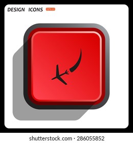  icon plane. The plane is landing. icon. vector design