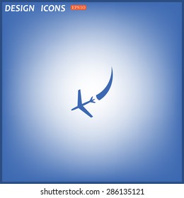  icon plane. The plane is landing. icon. vector design