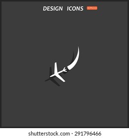  icon plane. The plane is landing. icon. vector design
