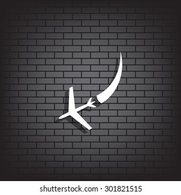  icon plane. The plane is landing. icon. vector design
