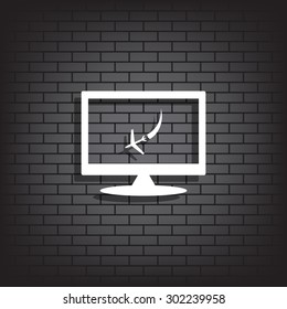  icon plane. The plane is landing. icon. vector design