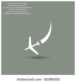  icon plane. The plane is landing. icon. vector design