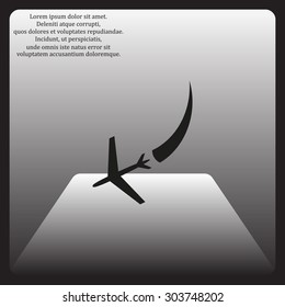 icon plane. The plane is landing. icon. vector design