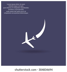  icon plane. The plane is landing. icon. vector design