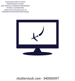  icon plane. The plane is landing. icon. vector design