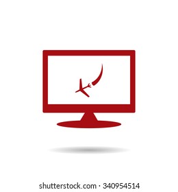  icon plane. The plane is landing. icon. vector design