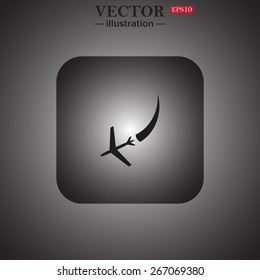 icon plane. The plane is landing, web icon. vector design