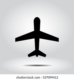 Icon of plane sign on gray background. All elements plane sign for web design and decoration of greeting cards. Vector.
