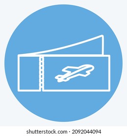 Icon Plane Tickets - Blue Eyes Style - Simple illustration,Editable stroke,Design template vector, Good for prints, posters, advertisements, announcements, info graphics, etc.