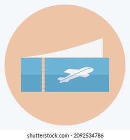 Icon Plane Tickets - Flat Style - Simple illustration,Editable stroke,Design template vector, Good for prints, posters, advertisements, announcements, info graphics, etc.