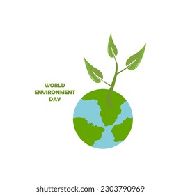 icon of planet earth, earth day, plants, vector illustration