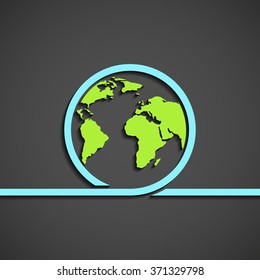 Icon Planet Earth. Flat graphic. Stock vector illustration.