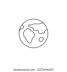 Icon of planet Earth on white background