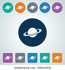 Icon of  Planet in Multi Color Circle & Square Shape. Eps-10.